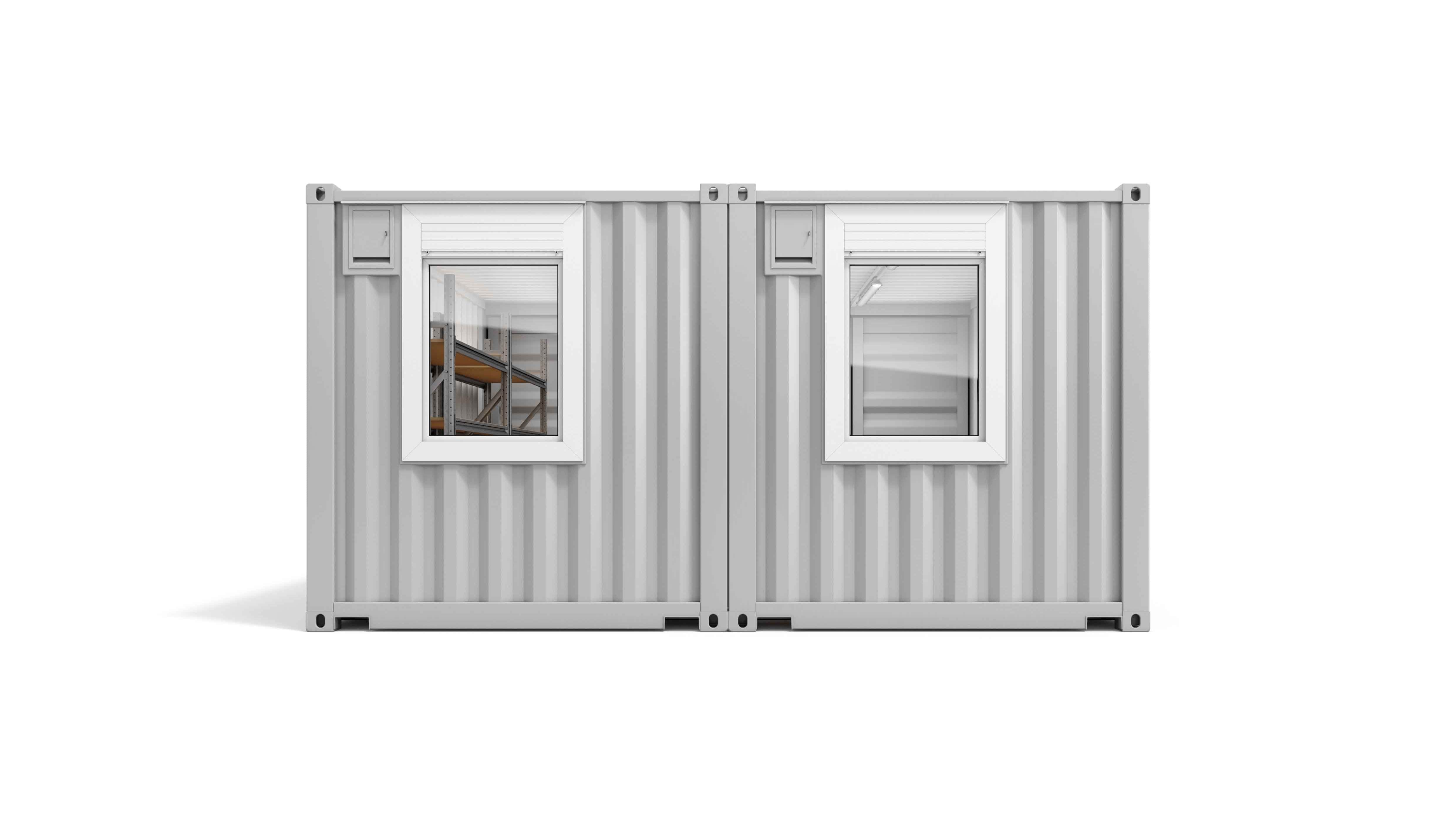 ELA Werkstattanlage ELA Container -  Werkstattanlage Außenansicht Stirnseite mit integrierten Fenstern 2
