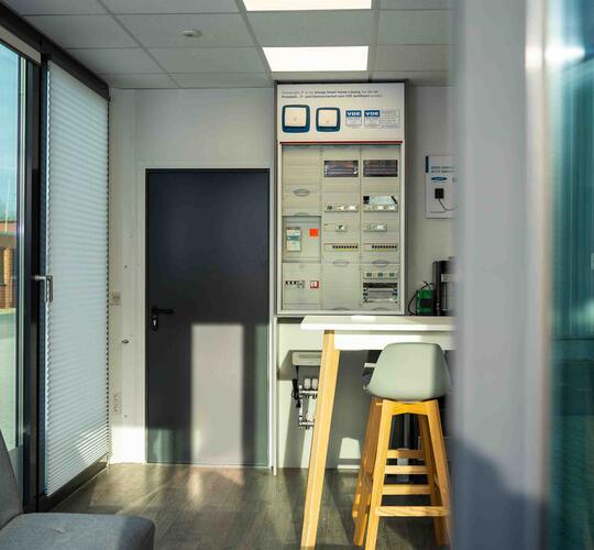 Mobiler ELA Container Showroom für Smart-Home-Technik