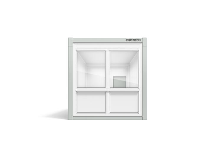 Leichtbaucontainer nach Maß Frontansicht Fensterfront