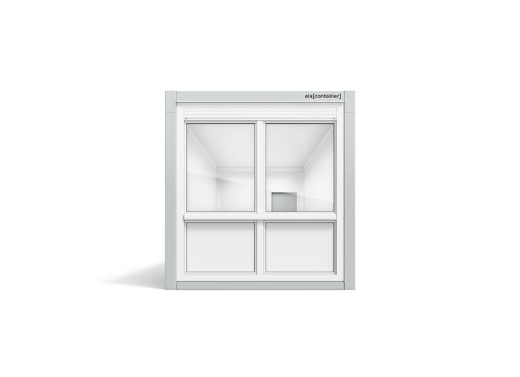 Leichtbaucontainer nach Maß der Engineering Fensterfront in 9 × 3 m