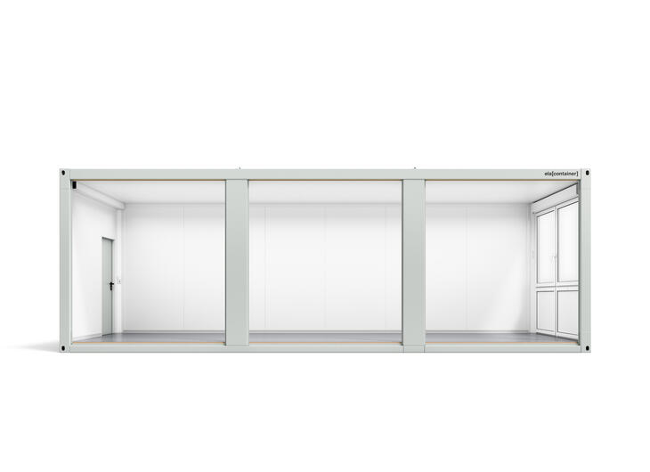 Leichtbaucontainer nach Maß der Engineering Seitenansicht in 9 × 3 m