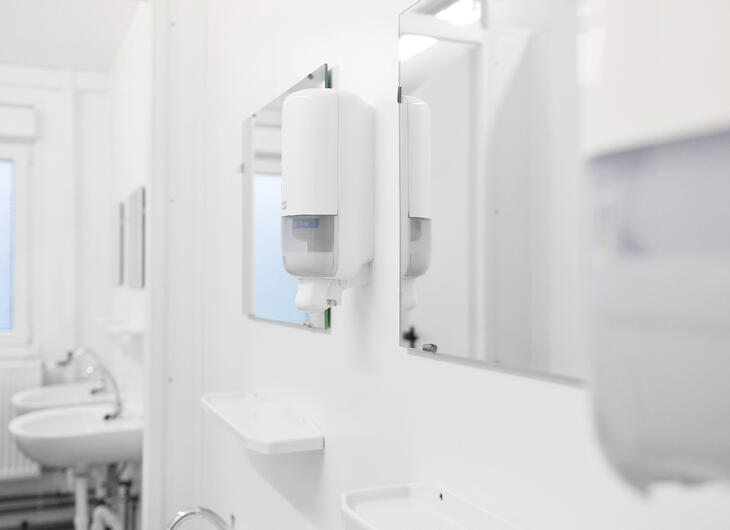 Sanitärcontainer von innen