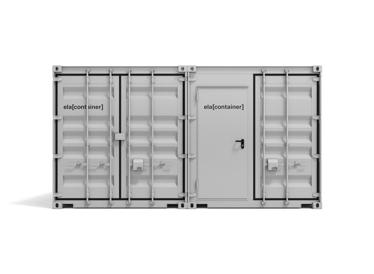 ELA Wertkstattanlage ELA Container - Werkstattanlage Außenansicht Stirnseite mit Doppelflügeltür 1