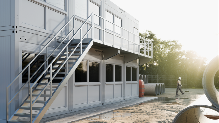 Containeranlage von außen - ELA Container - Baustelle