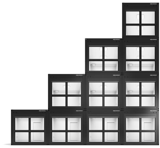 ELA Container - Container 4-fach stapelbar Außenansicht Stirnseite
