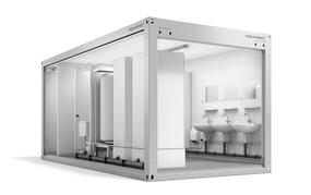 ELA Sanitärcontainer ELA Container - Sanitärcontainer Ansicht schräg offen