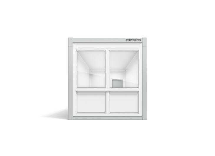 Leichtbaucontainer nach Mass der Engineering Fensterfront in 9 × 3 m