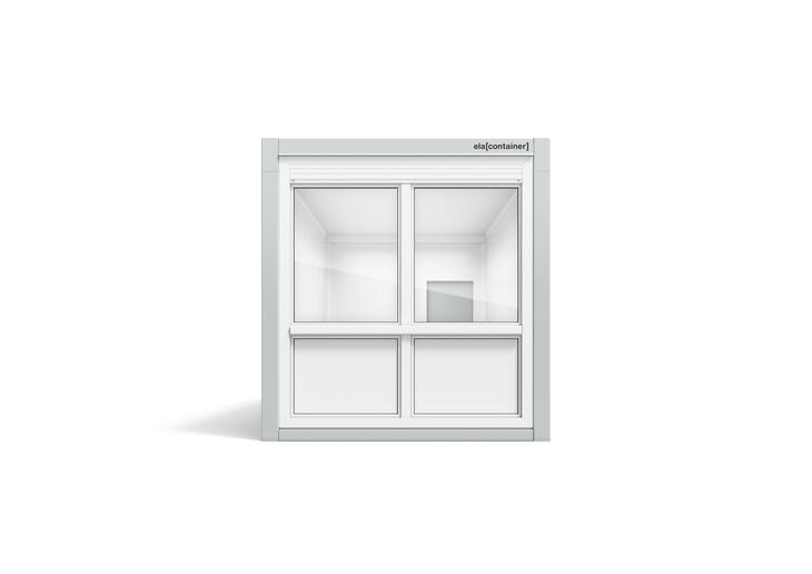 Leichtbaucontainer nach Mass Frontansicht Fensterfront