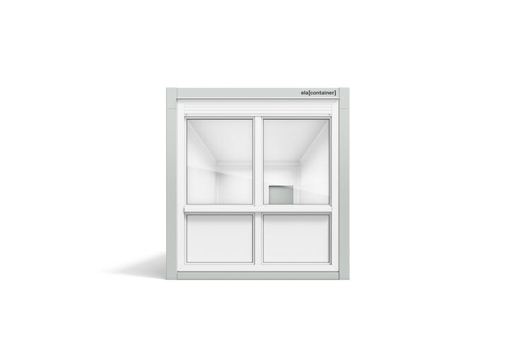 Leichtbaucontainer nach Mass der Engineering Fensterfront in 9 × 3 m