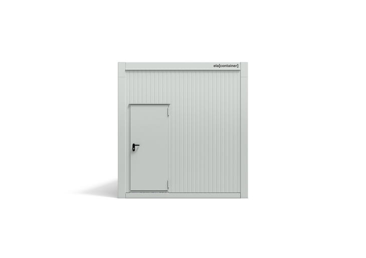 Leichtbaucontainer nach Mass in 12 × 3 m Frontansicht