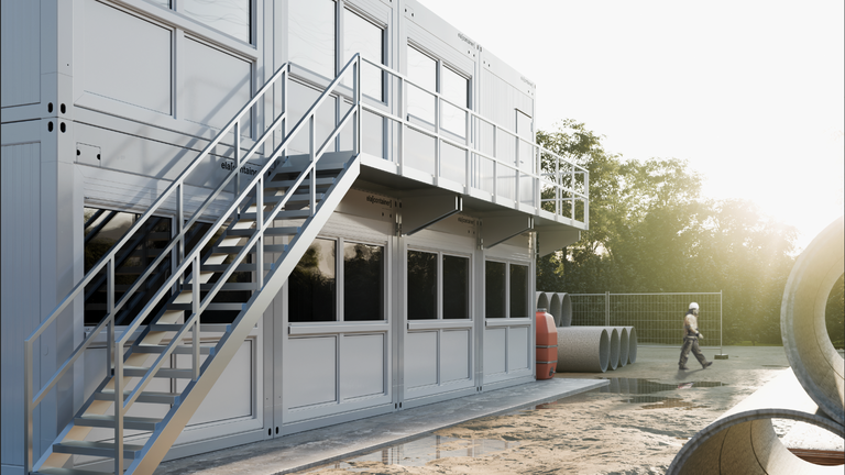 Containeranlage von außen - ELA Container - Baustelle