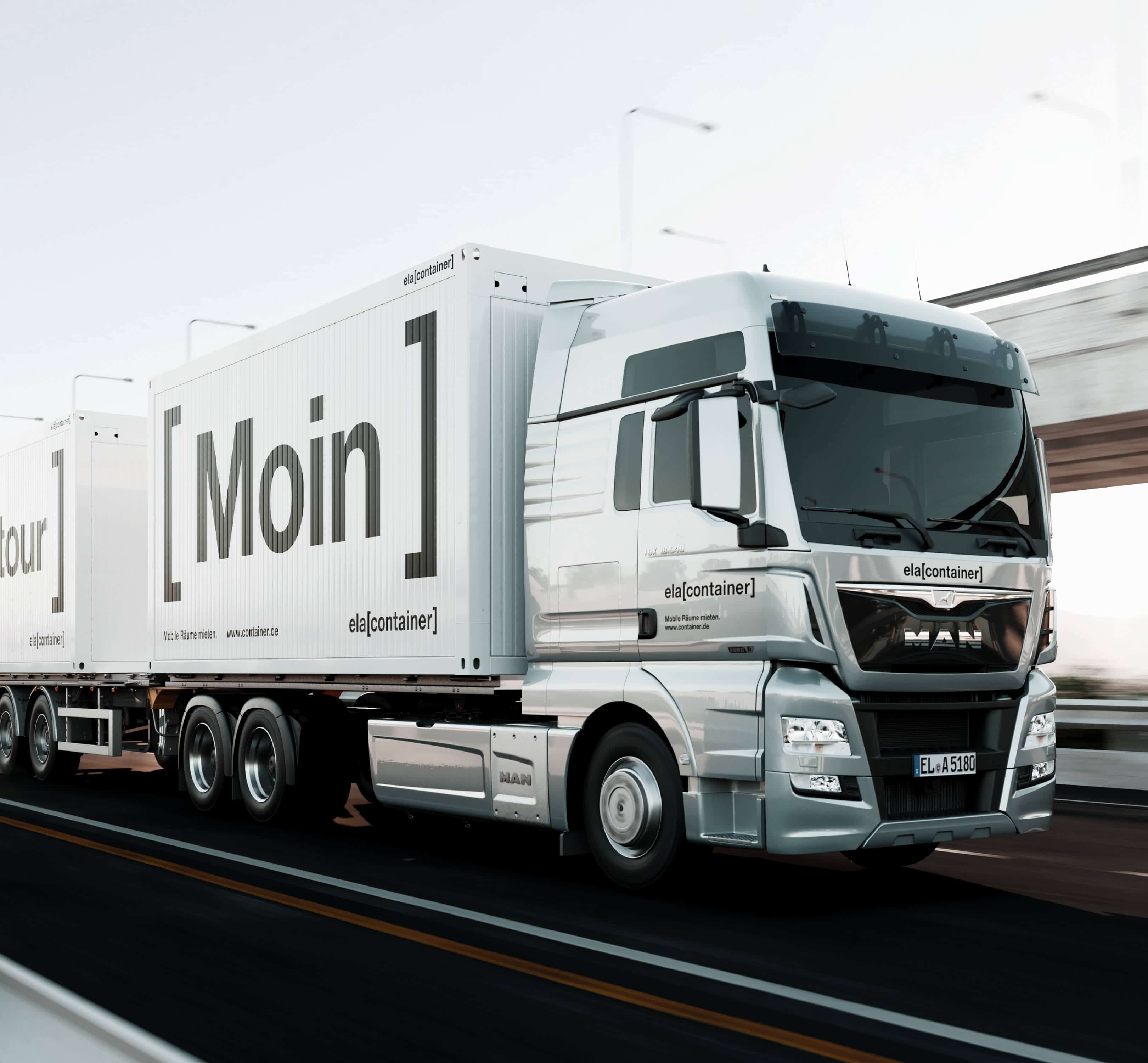 Lastbil til transport af moduler