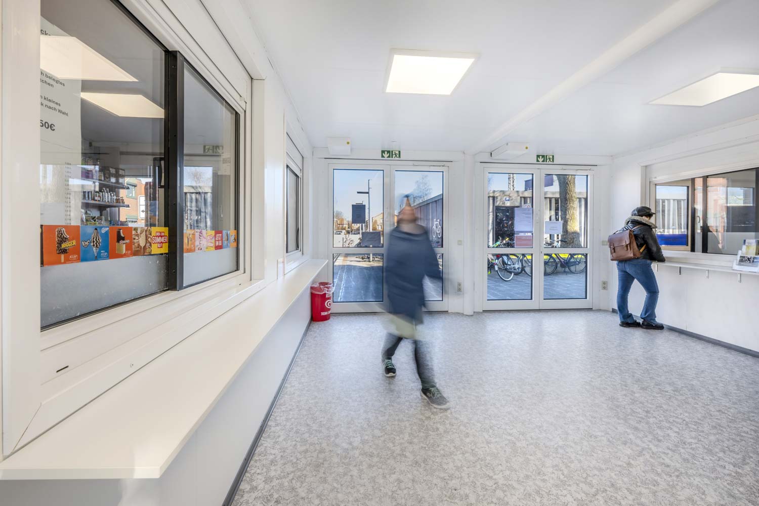 Indersiden af den midlertidige modulbygning