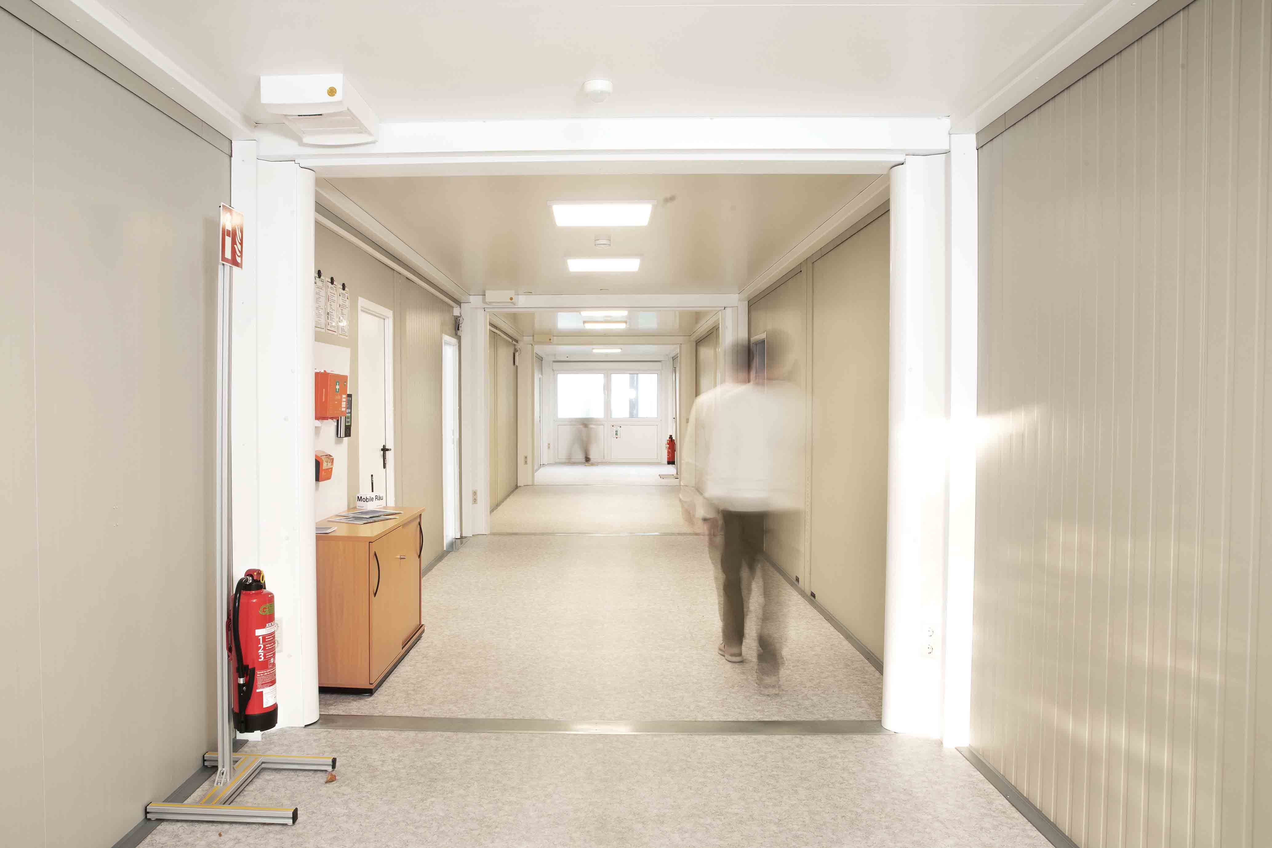 Korridor i modulbygningen