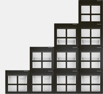 4 moduler stablet oven på hinanden