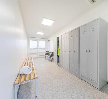 Indersiden af et omklædningsrum