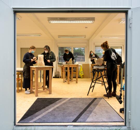 Spacious container art studio