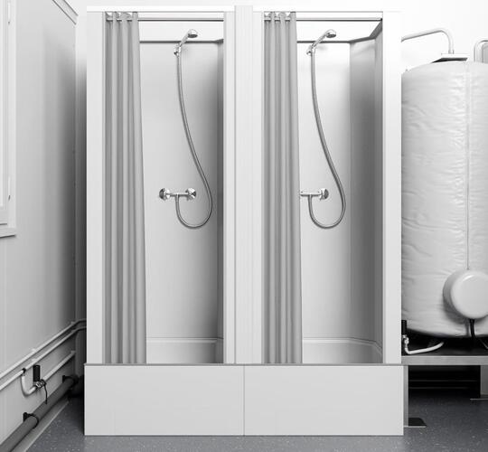 Baderumsmoduler med brusekabiner