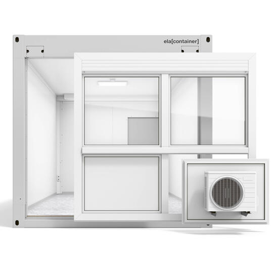 Modul med vægelementer fremhævet