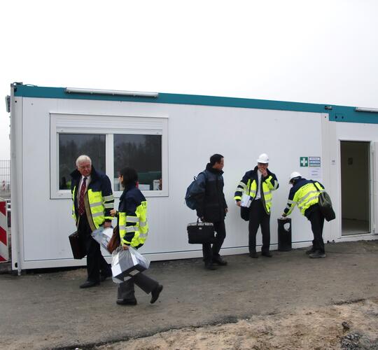 Portvagtmodul ved en byggeplads