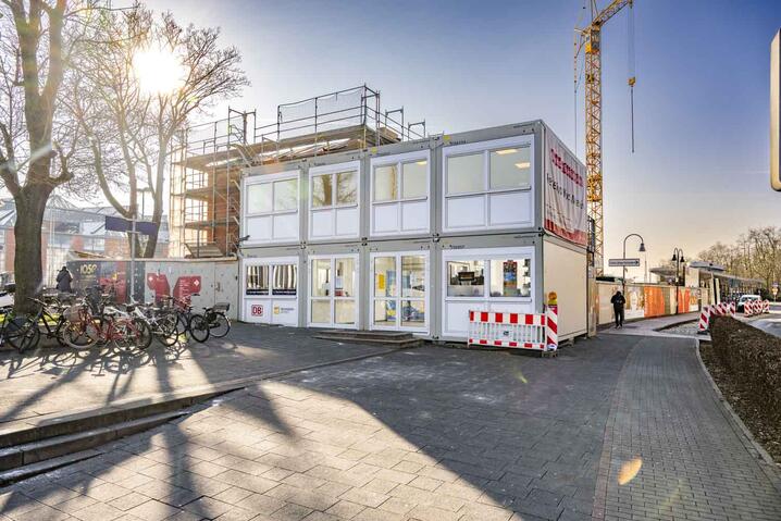 Midlertidig modulbygning erstatter togstationen