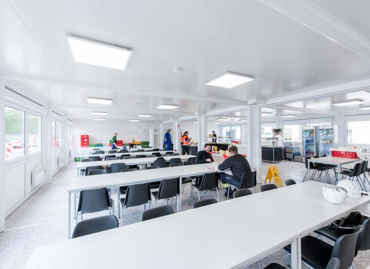 Modulopbygget kantine til byggeplads Modulopbygget kantine til byggeplads