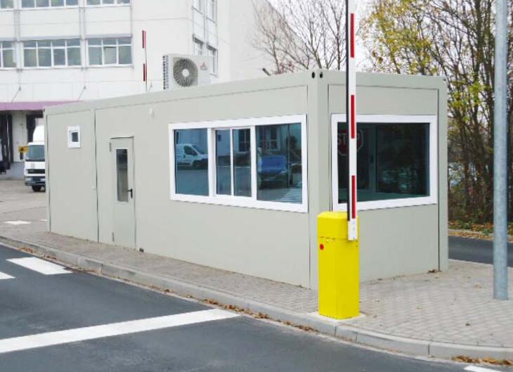 Fleksible moduler til vagtposthus på byggepladsen