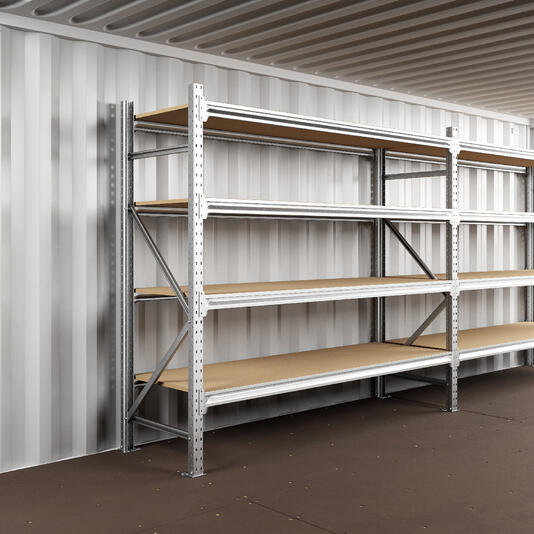 Hylder i lagercontainer