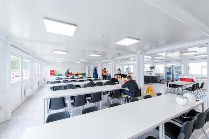 Modulopbygget kantine til byggeplads Modulopbygget kantine til byggeplads