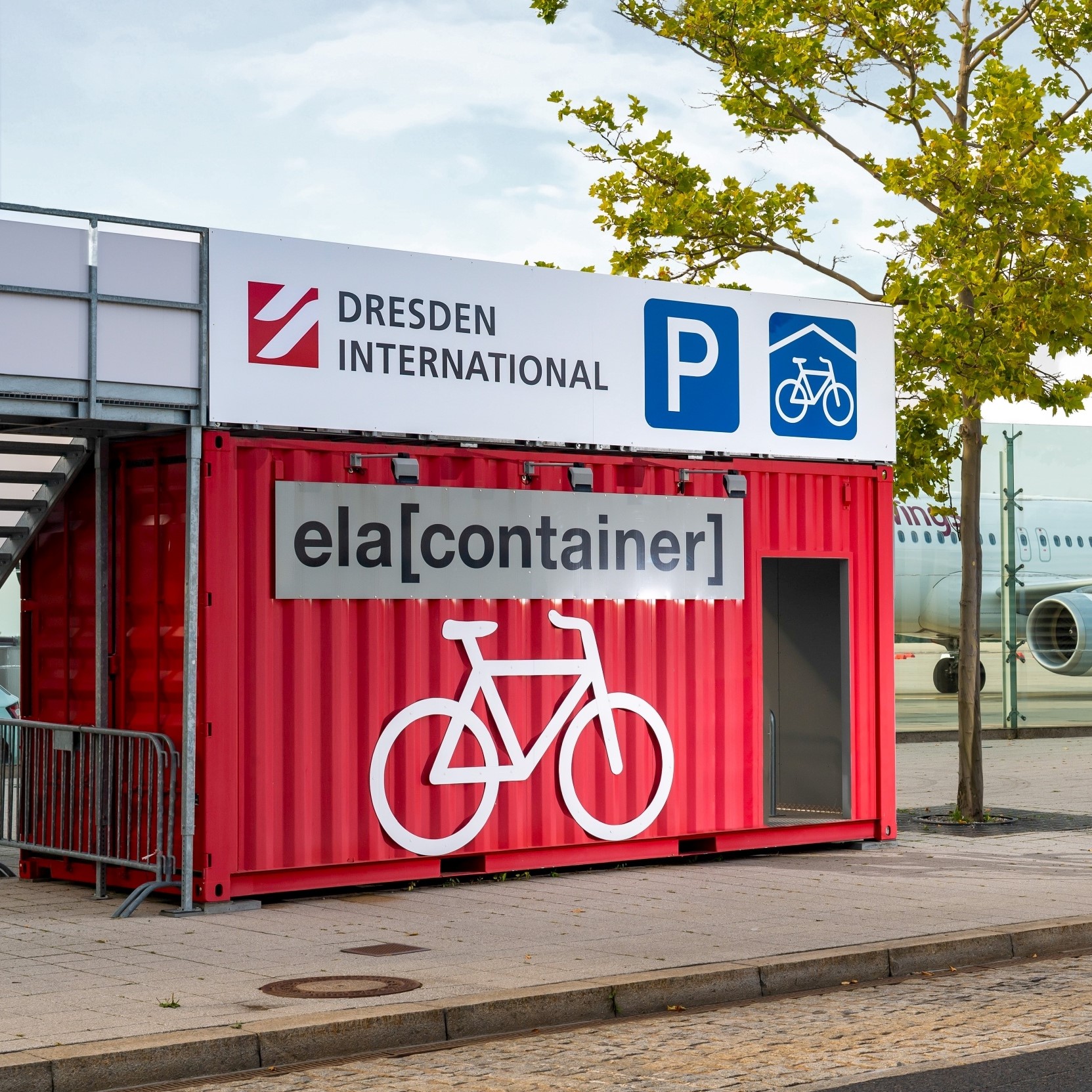 Bicycle container at Dresden Airport
