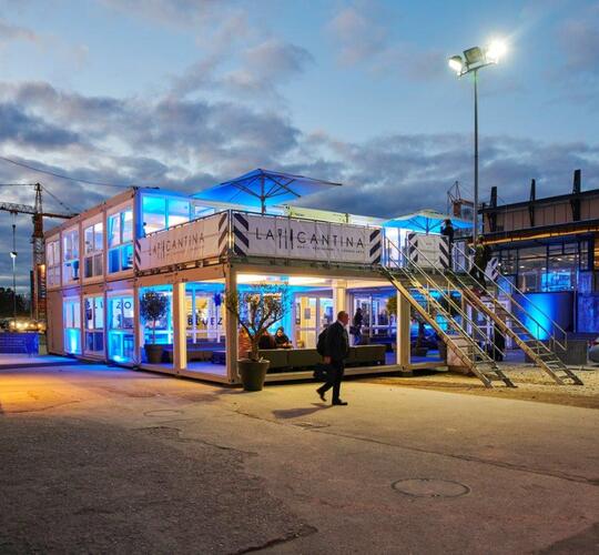 ELA Container - Reception Lounge Textile Fair Munich