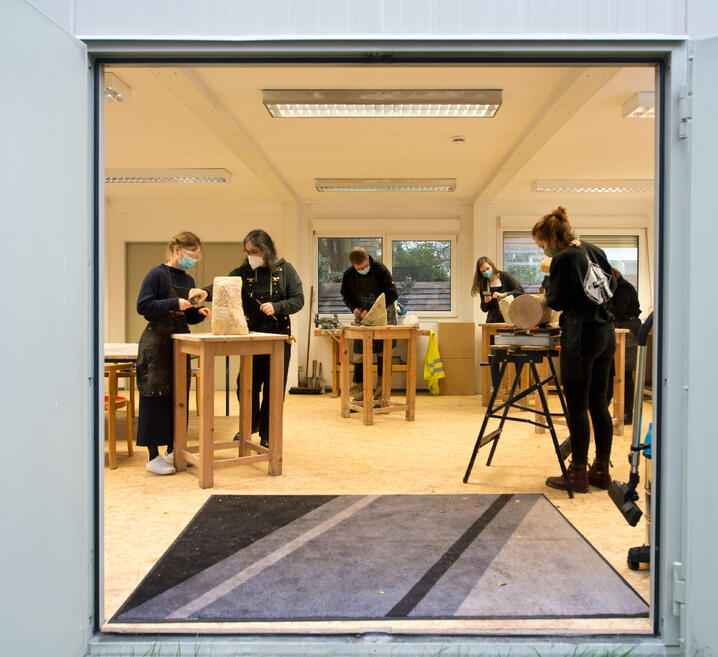 Spacious container art studio