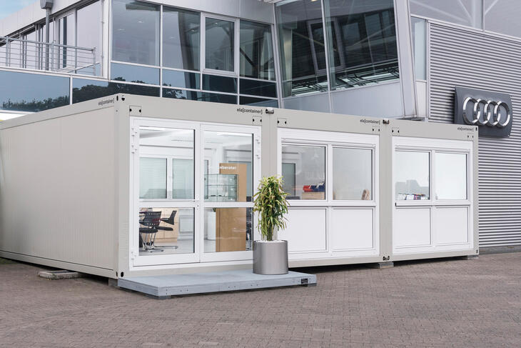 ELA Container - Helle Büro- und Beratungsräume für ein Autohaus