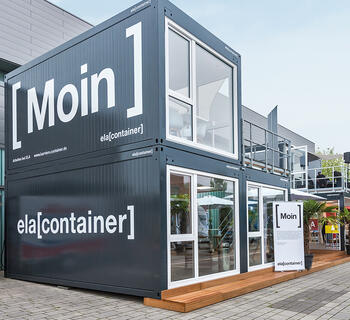ELA Container - Stand Salon de l’emploi Lingen Vue frontale gauche