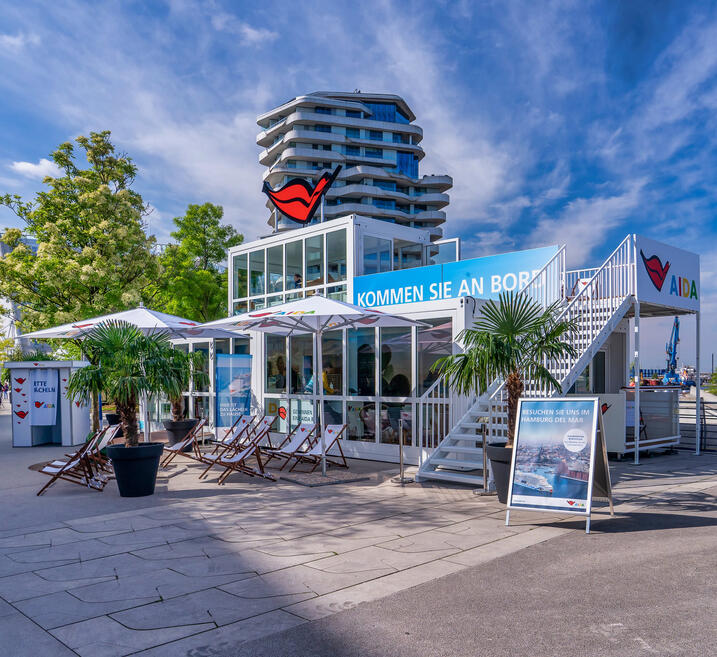 ELA Container - Stand d’exposition AIDA au port de Hambourg
