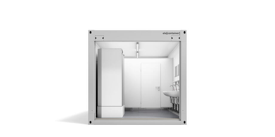 Conteneur de sanitaires Vue Avant avec porte