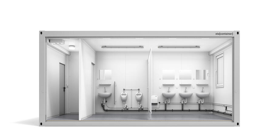 Conteneur de sanitaires Vue Avant avec porte