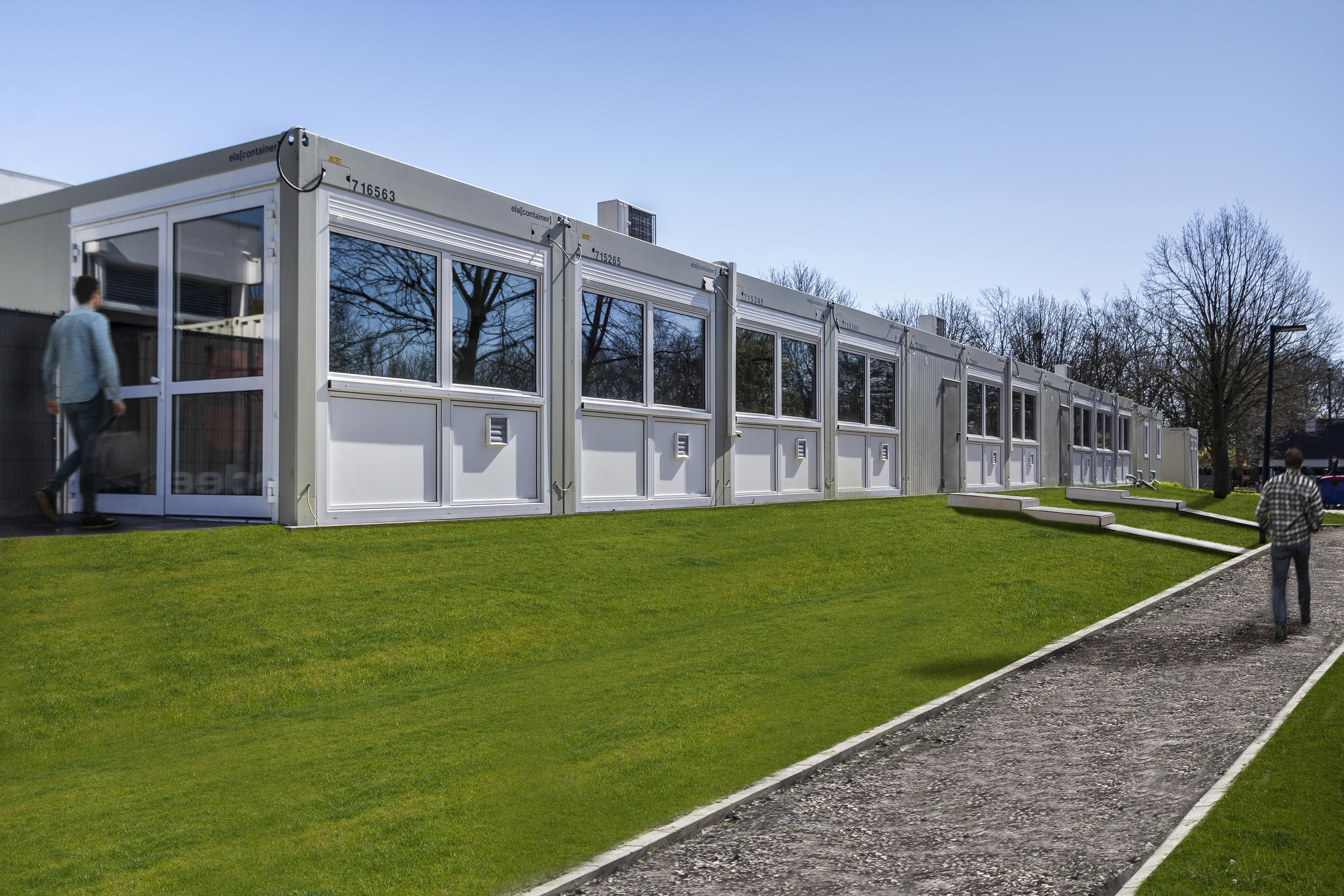 Tillfälligt annex till en simbassäng