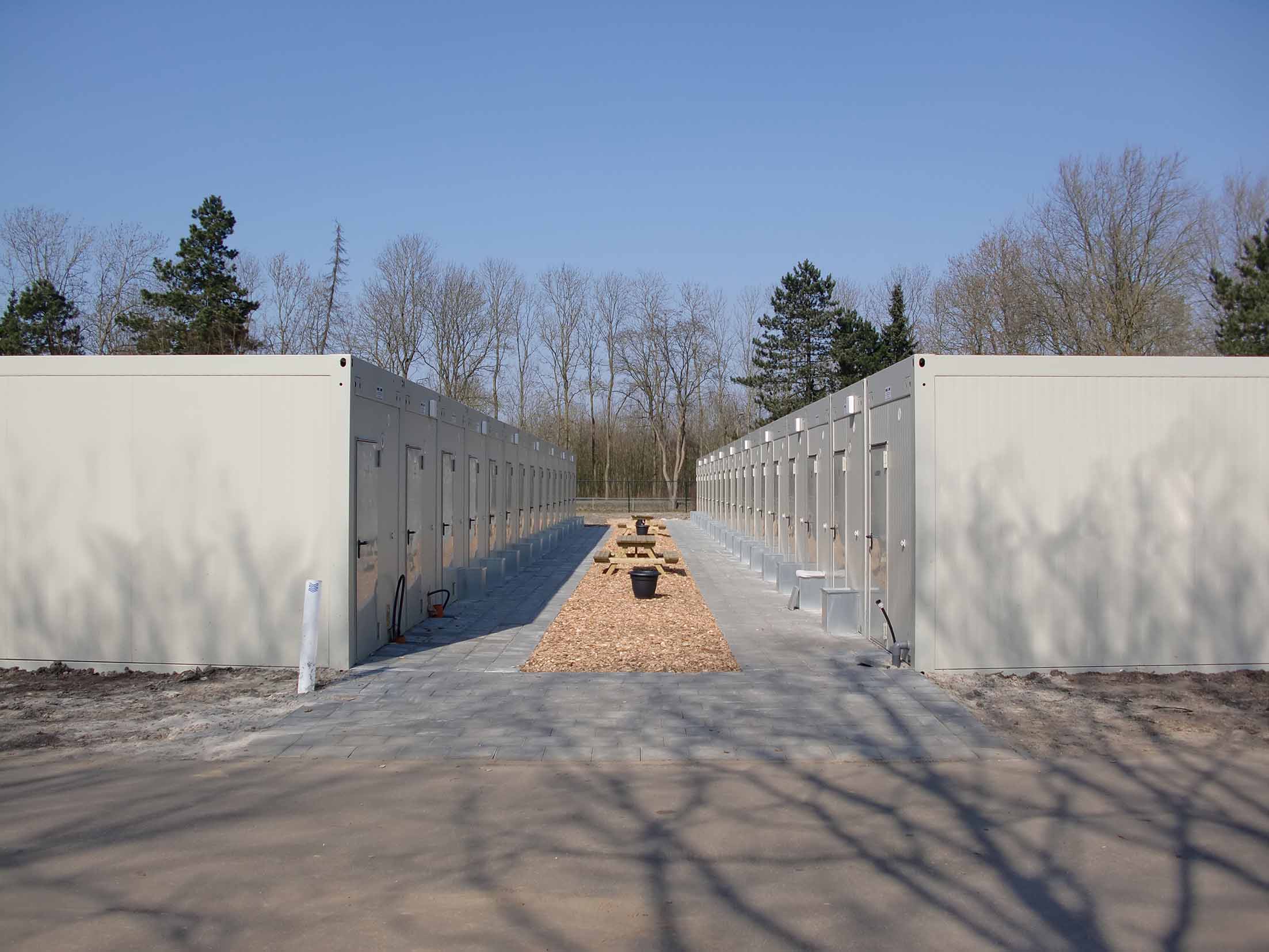 Bostadsanläggning bestående av uppradade moduler