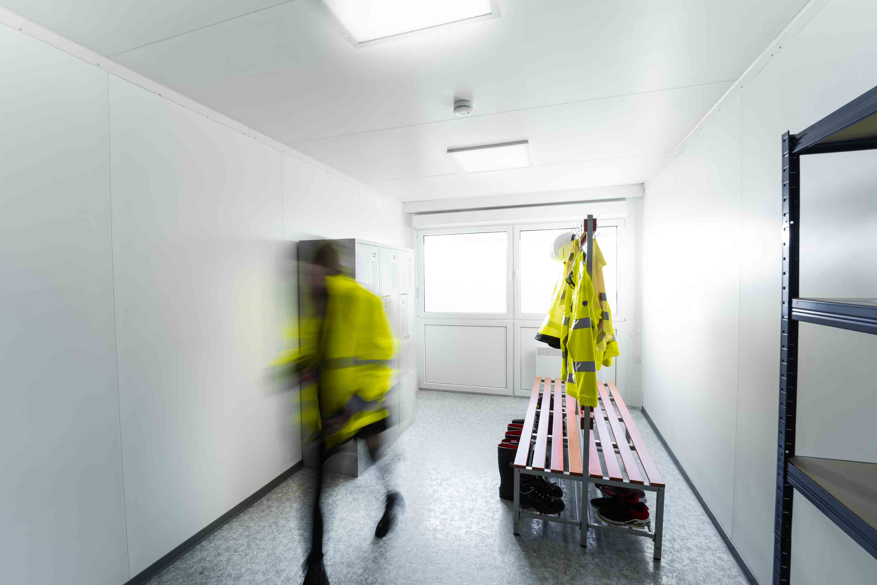 Insidan av ett omklädningsrum Insidan av ett omklädningsrum