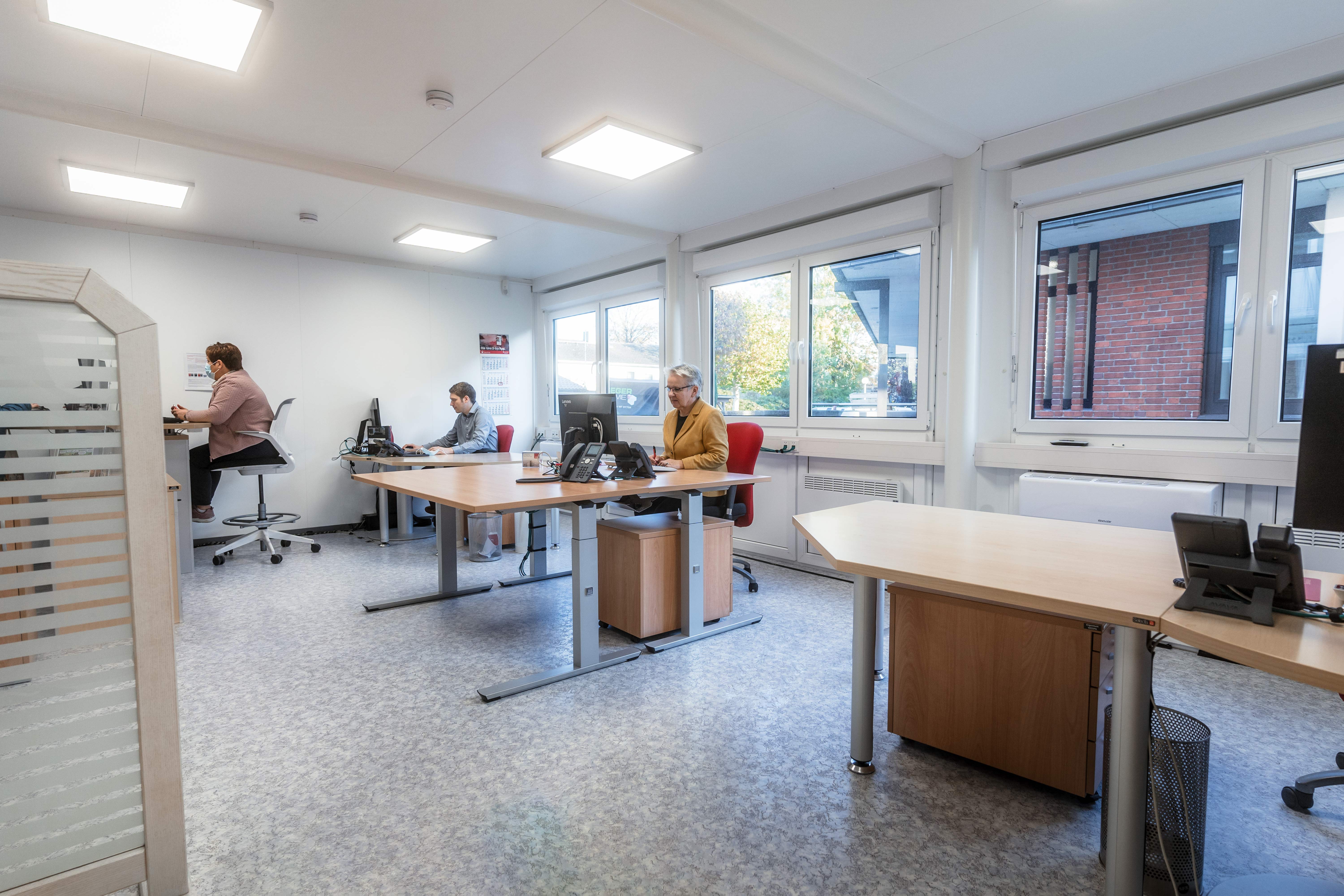 Öppet kontorslandskap i modulerna