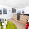 Insidan av receptionsbyggnaden
