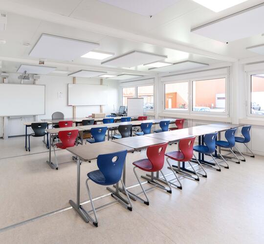 Klassrum för en skola i Diepholz tillverkad av ELA:s moduler