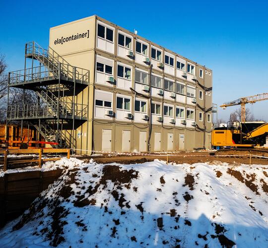 Modulanläggning i fyra våningar