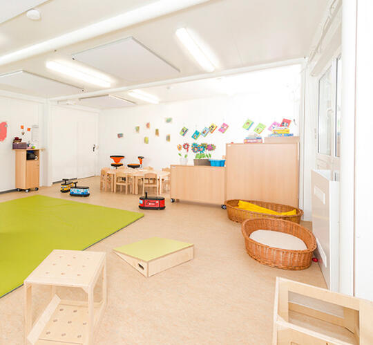 Tillfälliga förskolelokaler i en modulanläggning