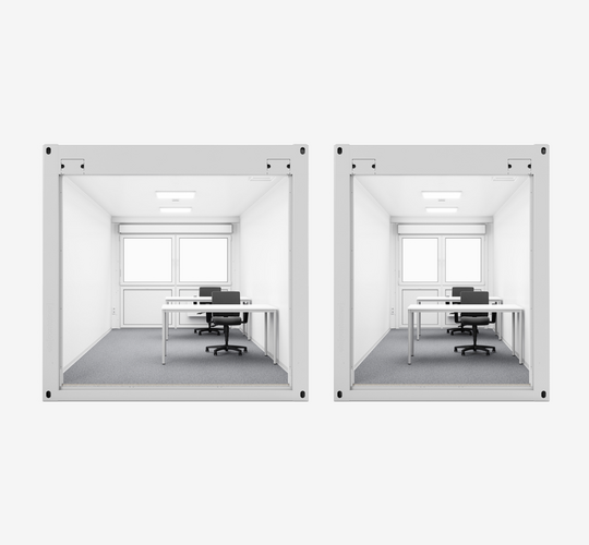 Skiss på skillnaden mellan en 3 meters modul och en 2,5 meters modul