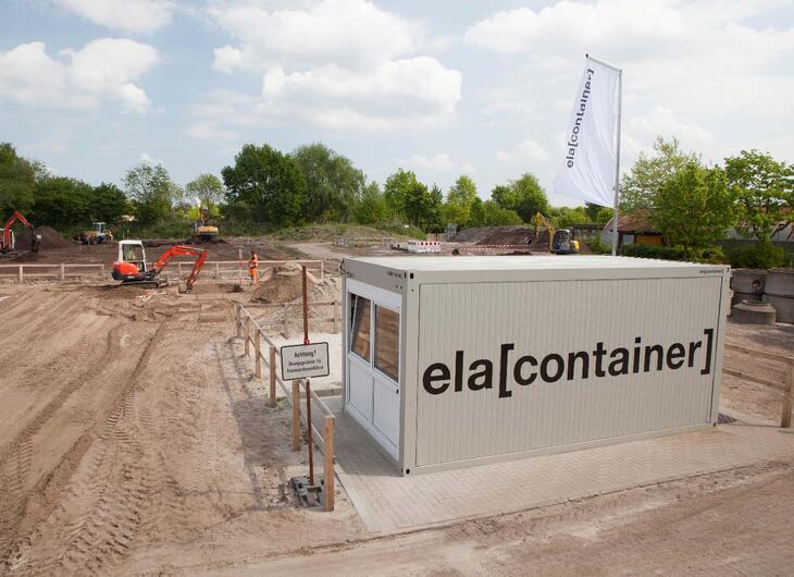 Byggbod i direkt anslutning till byggarbetsplatsen