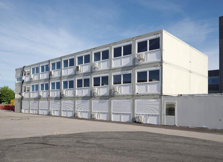 Modulanläggning i tre våningar