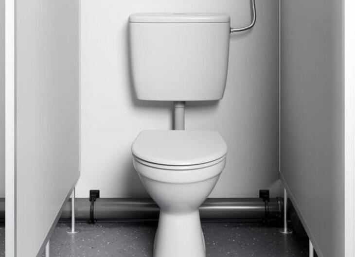 Toalettbås med en WC