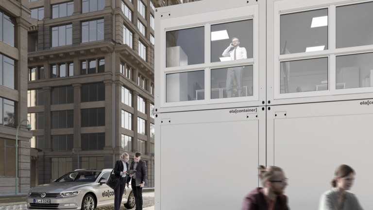 Ljusa moduler med stora fönster